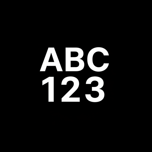 Vai vari ģenerēt kvadrātveida attēlu SHopify. Attēlā jābūt baltam fonam, izgrieztiem burtiem ABC un zem burtiem — izgrieztiem cipariem 123.
ABC un 123 jābūt vienāda izmēra un platuma.